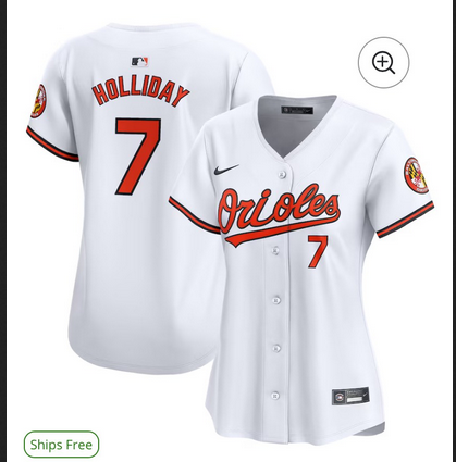 Women Baltimore Orioles 7 Jackson Holliday Limited white Alternate jersey